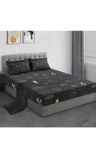 Queen Size Bed Sheet Set, Boho Tarot Space Soft Microfiber 4 Piece Bedding Set