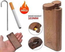 Wooden Dugout Pipe Self Cleaning Metal Bat Poker Smoking Pipe One Hitter Kit