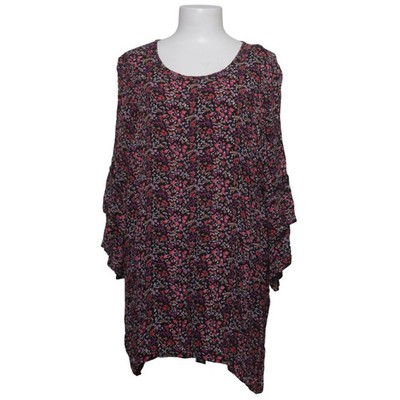 Zizzi, Top, Größe: XL, Schwarz/Mehrfarbig, Viskose, Blumen, Damen #HRU
