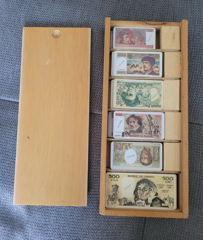 Old Game Box 114 Token Francs Ticket Vintage Poker Plug - Image 2 of 4