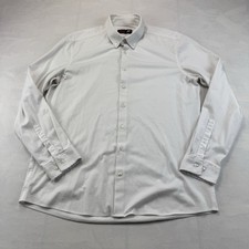 JF J. Ferrar Stretch Slim Dress Shirt Men s Large 16-16.5 White Button Front
