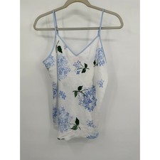 Kate Spade Women Coquette Floral Cami Top Sz M Soft Romantic Blue White Feminine