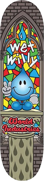 WORLD INDUSTRIES WET WILLY STAINED GLASS SKATEBOARD DECK 8.25