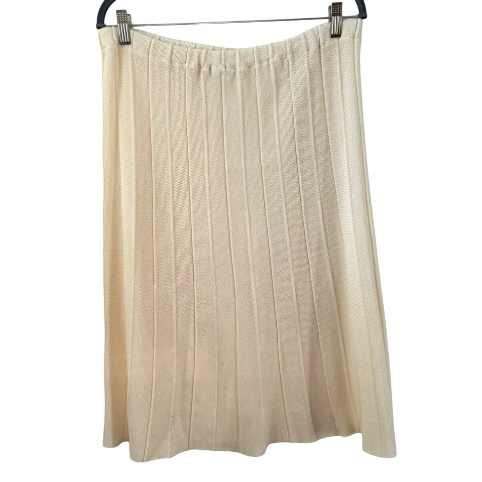 Suéter Vintage Philippe Márquez Crema Tejido Línea A Falda Mujer Talla 10  Foto 4 de 4