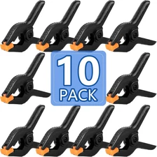 10 Pack 6 Inch Plastic Spring Clamps, Black Heavy Duty Clips, Backdrop Clips, Pl