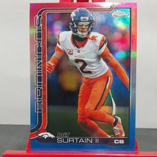 Topps 2025 Chrome red white and blue parallel! Pat Surtain II #93 Denver Broncos
