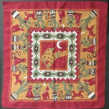 VTG Springs Howling Coyote Cactus Red Square Cotton/Poly Bandana Made in USA