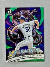 🔥JACOB MISIOROWSKI 2026 Panini Donruss UNLEASHED Green Laser #11 BREWERS🔥