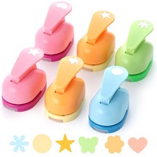 6PCS Shape Craft Hole Punch Set, Tool Hole Punch Shapes Creative Handmaking f...