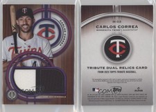 2025 Topps Tribute Single Player Dual Relics Purple /50 Carlos Correa #DR-CCO