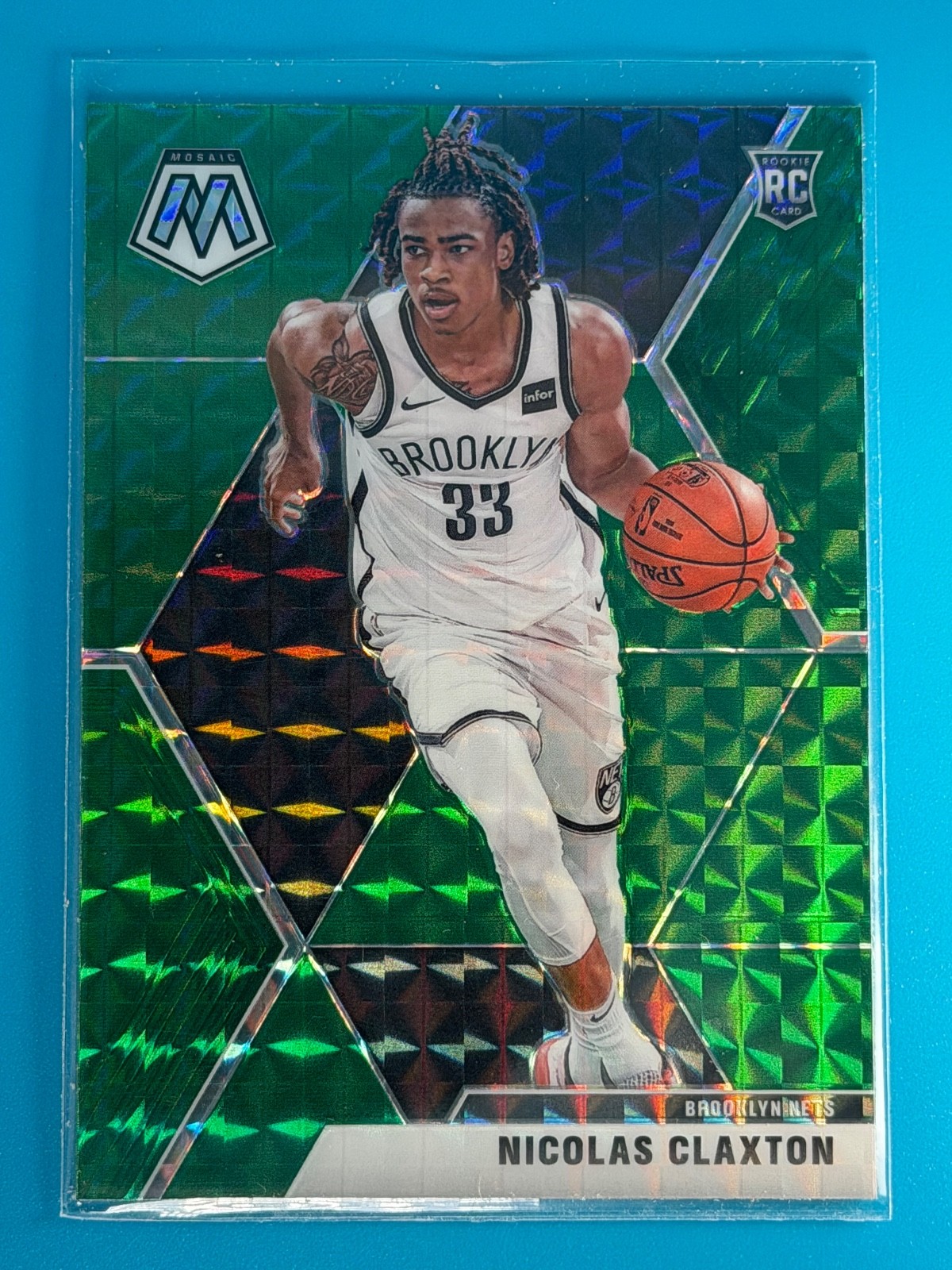Nicolas Claxton Rookie Green Prizm Insert 2019-20 Panini Mosaic Basketball #236