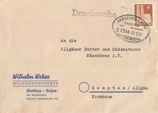 168767) Bizone Bauten Nr. 74 auf DS mit Bahnpost Augsburg-Lindau 1951