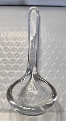 VINTAGE CLEAR GLASS CONDIMENTS SPOON/LADDLE 5 3/4'' LONG GLOWS UNDER 365 UV LIGHT