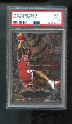 1996-97 Fleer Metal #241 Michael Jordan PSA 9 Graded Card NBA Metal Shredders 96