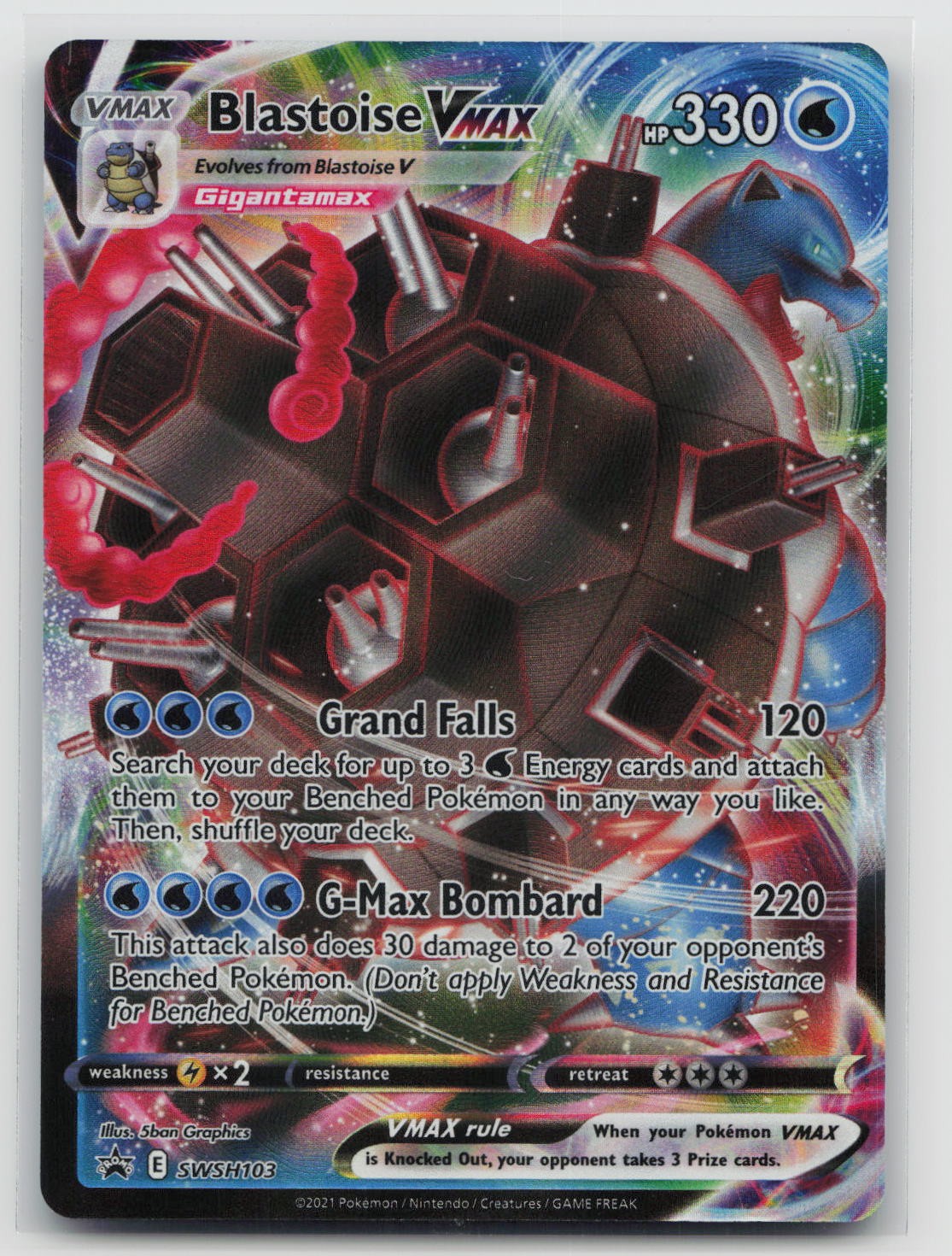 Blastoise VMAX - SWSH103 SWSD Holo NM/LP