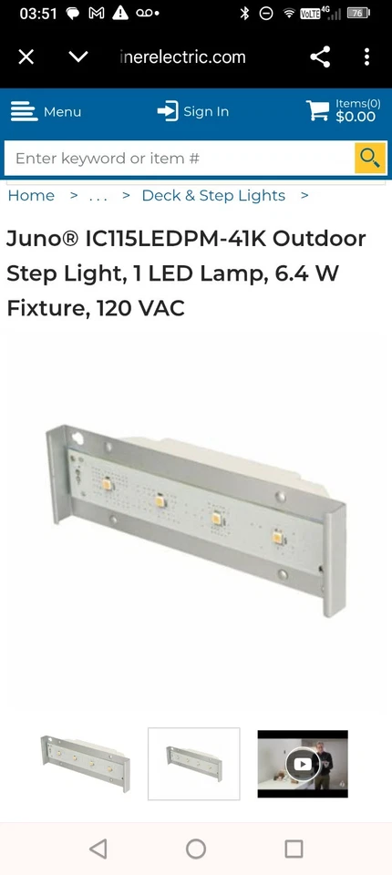 Juno Outdoor Step Light  LED Lamp         6.4W Fixture IC115LEDPM 41K  SOLD EACH - Image 2 of 4