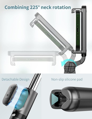 Compact Selfie Stick Tripod with 360° Rotation & Remote - Lightweight Design - Picture 7 of 10