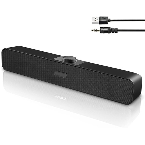 USB Wired Sound Bar TV Computer Speaker Subwoofer PC Laptop Stereo Soundbar - Picture 9 of 9