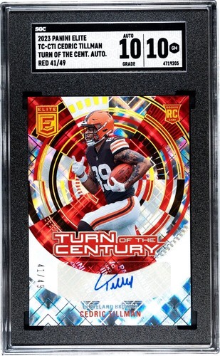 2023 Panini Elite Turn of the Century Rookie Auto /49Cedric Tillman SGC 10 - Picture 1 of 2