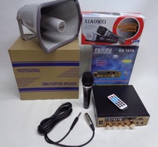 Kit Completo Professional Amplificatore Tromba Microfono per Venditore Ambulante