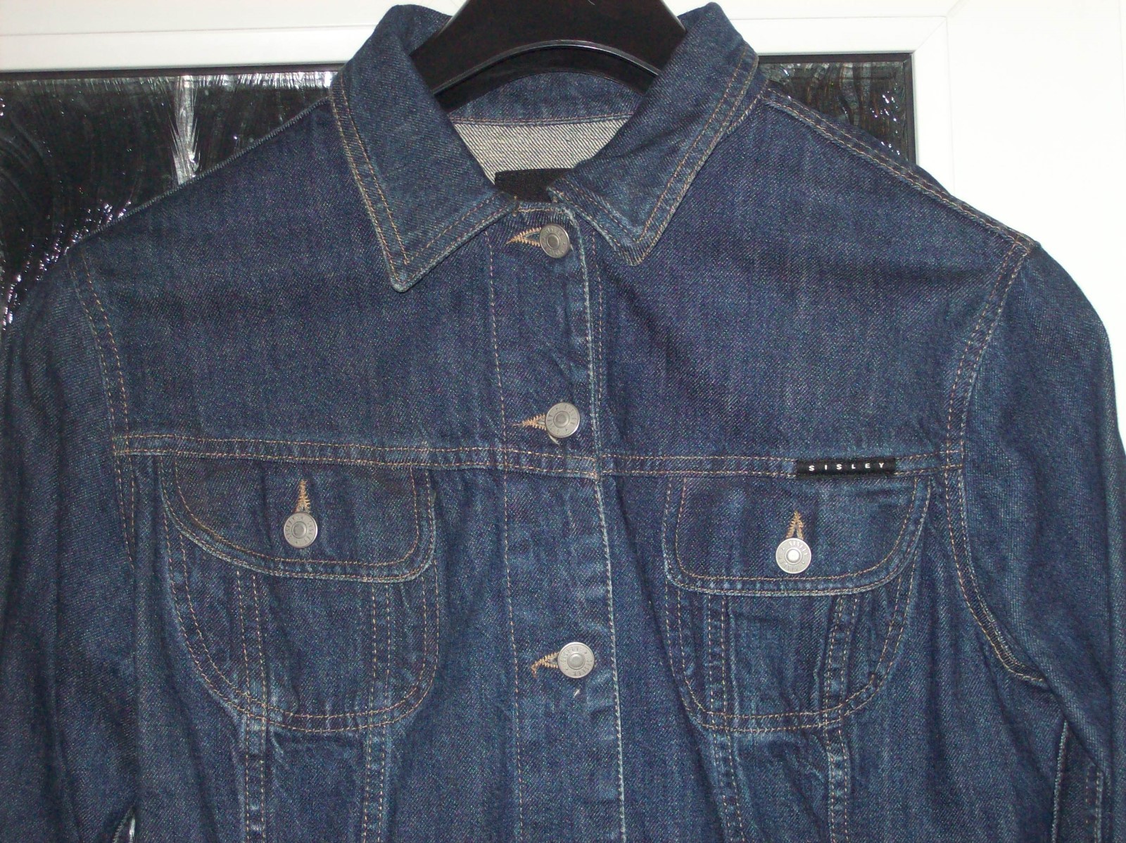 Bleu Veste Sisley Wxqbxiwo L Femme Tour Taille Poitrine De Jeans 7gb6yf