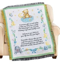 Nursery Welcome New Baby Tapestry Throw Blanket Gift From God Woven Stars 50x37