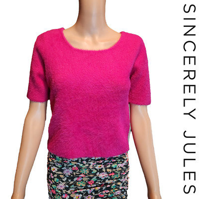 Sincerely Jules Short Sleeve Sweater NWOT Pink Large