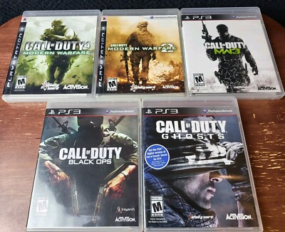 Ps3 Call of Duty 4 Modern Warfare MW2 Black Ops MW3 Ghosts Bundle Lot 5 CIB