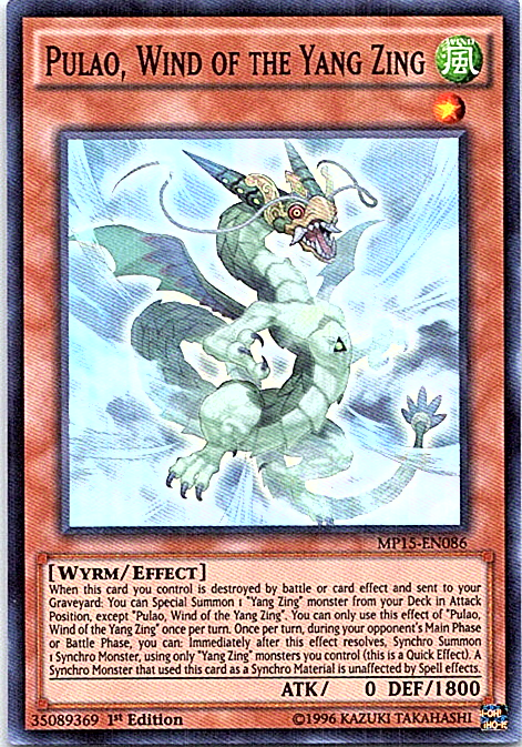 Yang Zing Pulao MP15-EN086 Yu-Gi-Oh 1st Edition Light Play