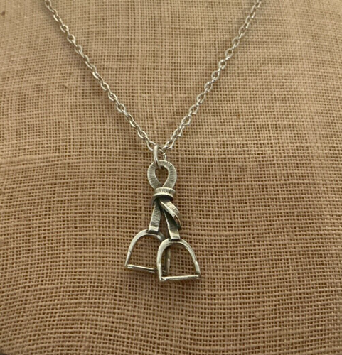 SELTENE nicht mehr erhältliche Sterlingsilber James Avery Pferd Steigbügel an GP Stahlkette - Bild 5 von 5