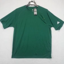 Adidas Men's Large Performance Climalite Green T-Shirt Moisture Wicking 2996A