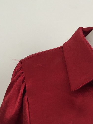 Next Women's Wrap Dress Size 16 Red Satin Long Sleeves Collar Tie Belt New F1 - Picture 8 of 12