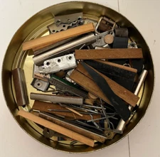 Vintage Accordion Spare Parts Lot – Reeds, Valves, Metal & Wood Pieces – 0.55kg