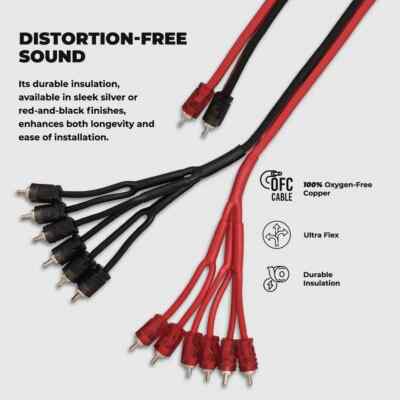 DS18 RCA Cable Splitter Wire 100% Copper OFC Y Connector 2 MALE to 12 MALE 1.5'