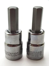 Lot of 2 Husky 8 mm Hex Bit Sockets 3/8" Drive HW8