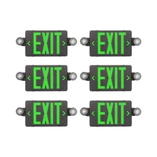 TANLUX Green Exit Sign with Emergency Lights, LED Emergency Exit Light with B...
