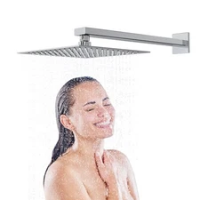 12" Square Rain Shower Head High Pressure Ultra Thin 304 Stainless Steel Chrome