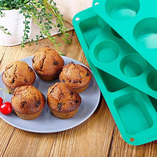 4 Pack Bakeware Set Silicone Cake mold for Muffin Cupcake Tart Brownie Differ... - Picture 3 of 6