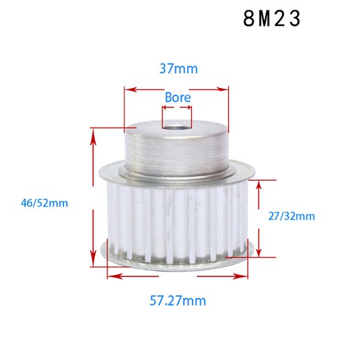 BF-type HTD8M 25mm / 30mm Timing Belt Pulley 12 - 72 Tooth for CNC Step Motor - Picture 17 of 49