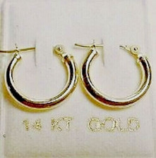 Brand New 14k Solid Gold Baby 16mm Hoop Earrings