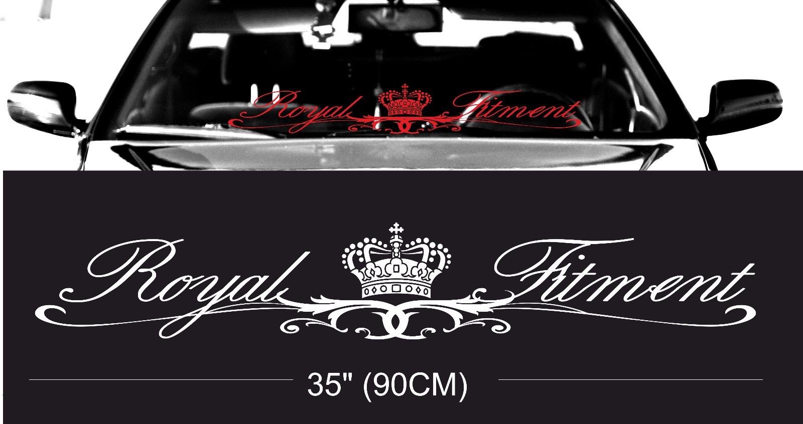 ROYAL fitment stance windshield windscreen front glass car JDM decal
