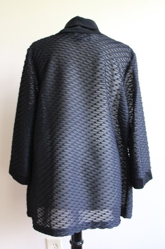 Slinky Brand 1X Black Diamond Texture One-Button Cardigan Jacket SJ2 - Picture 6 of 11