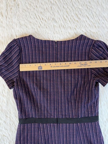Ann Taylor Loft Women's Blue Red Pink Checkered Sweater Dress Fit Flare Size 8T - Picture 17 of 21