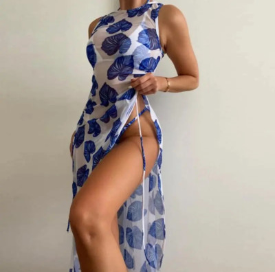 Three Piece Swimsuit Bikini Cover Ups Beach Dress