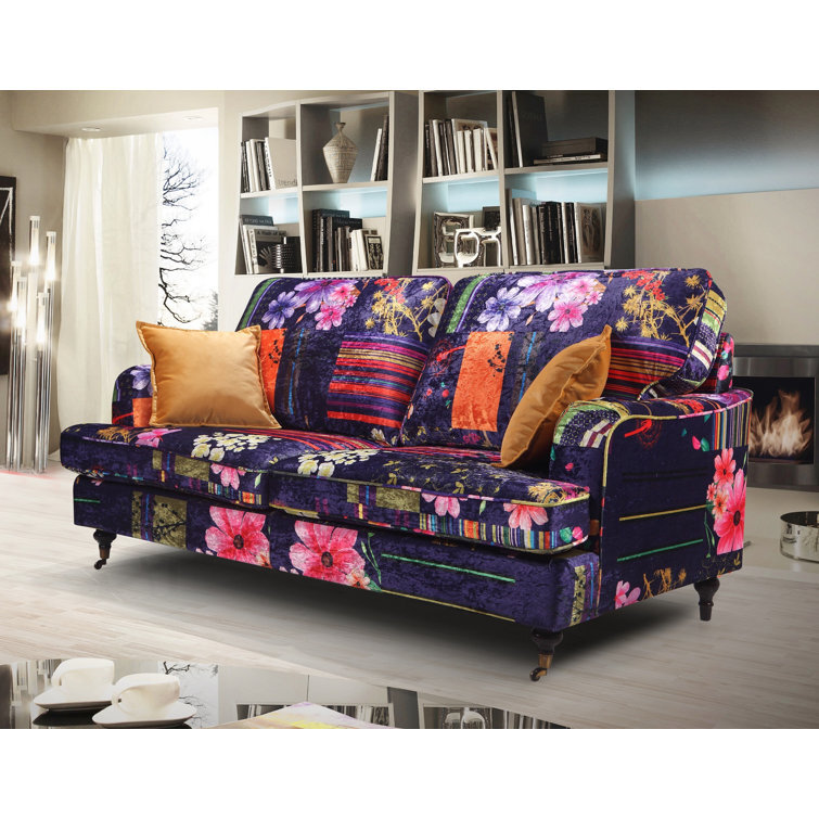 Derry 3 Seater Patchwork Upholstered Sofa RRP £1199