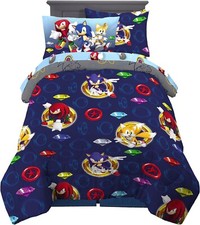 Sonic The Hedgehog Kids Twin Bedding Super Soft Comforter Sheet Set 5 Pieces
