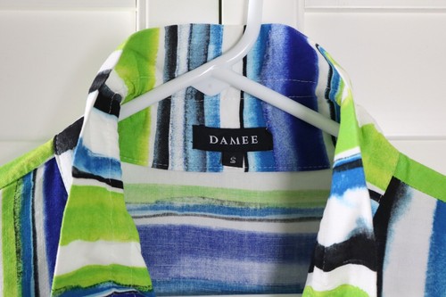 DAMEE, Inc $175 Striped Dolman Sleeve Ruffle Collar Jacket Top Size Small - Picture 6 of 6