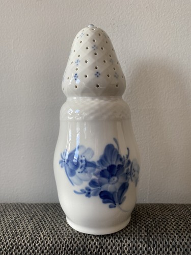 Muffineer Vintage Royal Copenhagen 7" Porzellan Zuckerstreuer blau & weiß #8222
