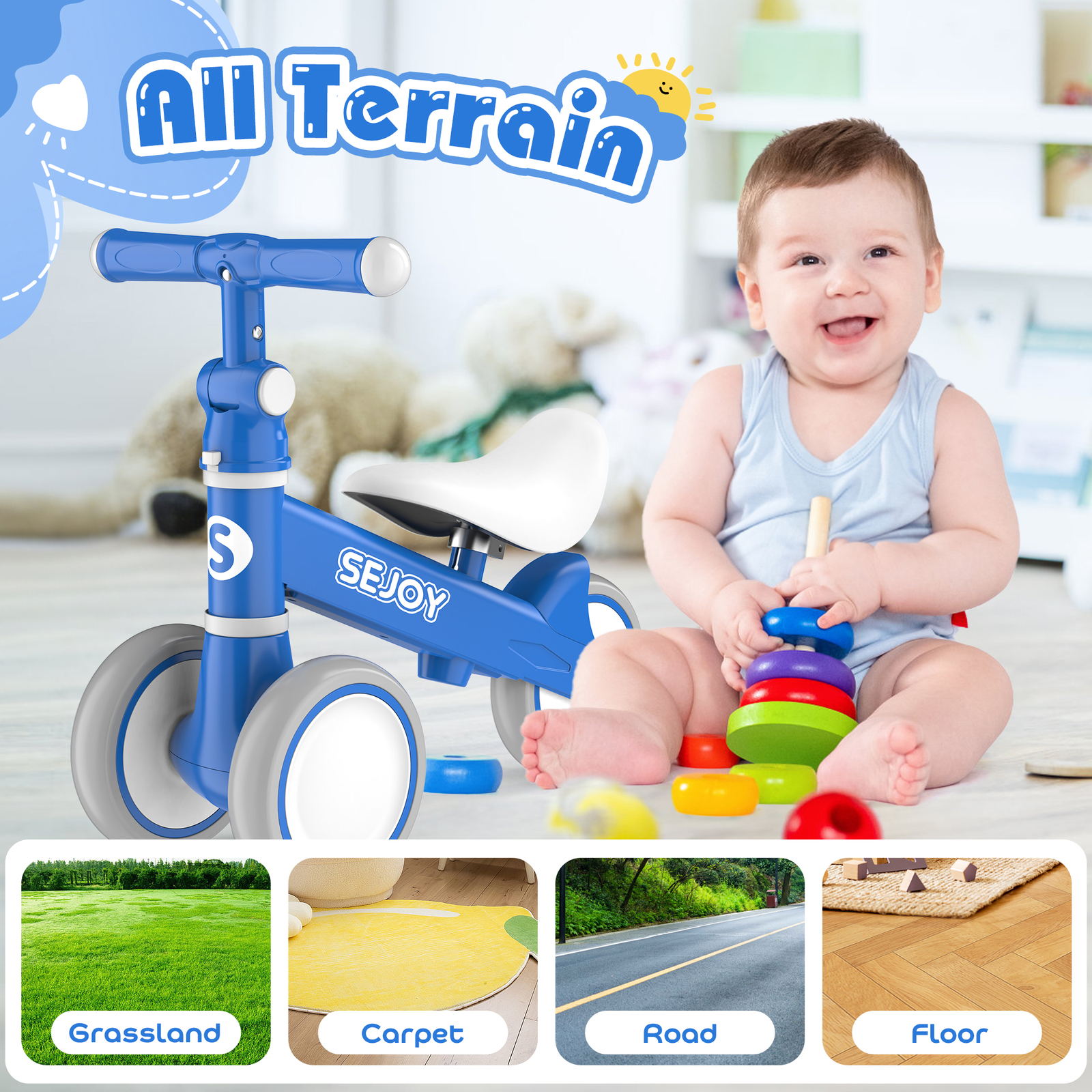 SEJOY Baby Balance Bike 1 Year Old Boys Girls Toddler Walker Bicycle