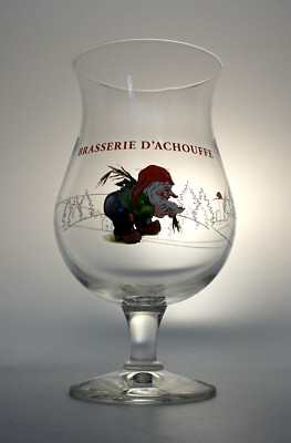 Brasserie D'Achouffe Glas 0,25 cl Belgian Blond Beer Bier Zwerg Garten Neu
